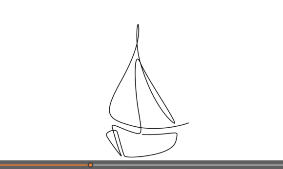 Animation of Sailboat: Crafting Elegance with a Single Line