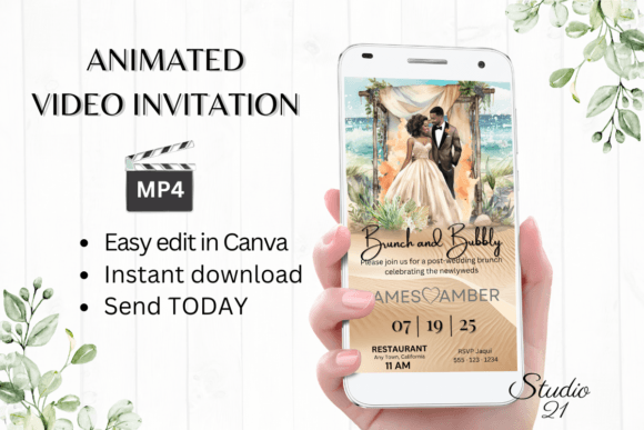Beach Wedding Brunch Invite W9800: A Fresh Take on Digital Invitations