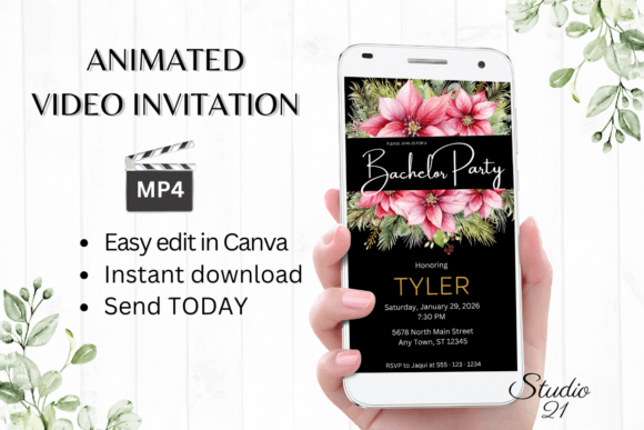 Christmas Bachelor Party Invite W5197: A Festive Digital Solution