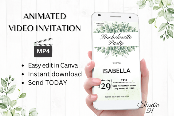 Classic Bachelorette Party Invite W6406: Your Digital Invitation Solution