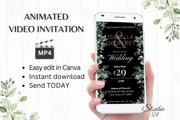 Classic Wedding Invitation W8405: A Modern Digital Template