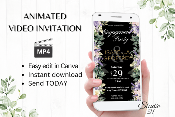 Digital Engagement Party Invite W1415: A Modern Celebration Starter