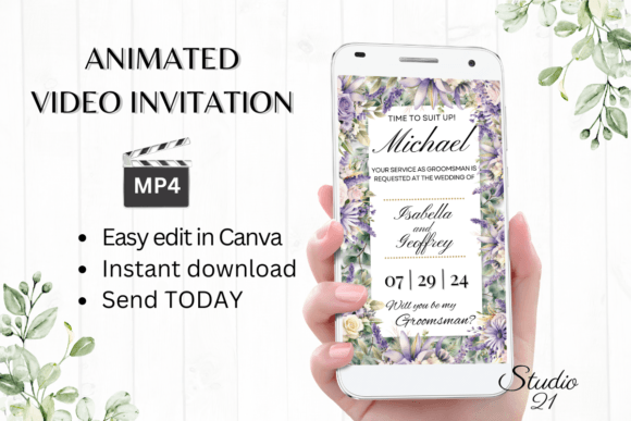 Digital Groomsman Proposal W3410GM: The Perfect Animated Ask