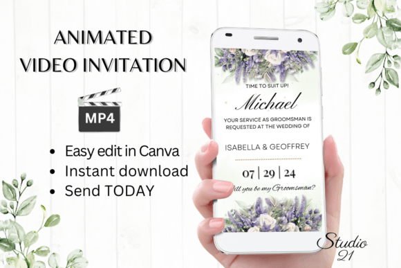 Digital Groomsman Proposal W3418GM: The Animated Invite Template