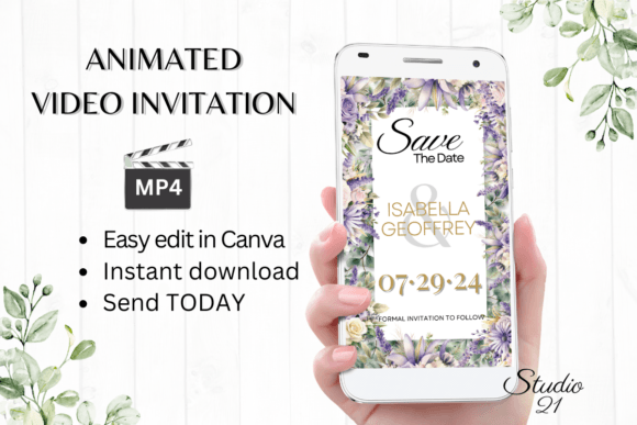 Digital Save the Date Announcement W2410: Your Animated Template