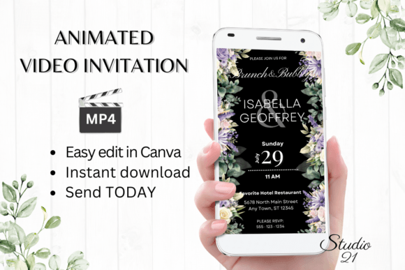Digital Wedding Brunch Invite W9415: Effortless Elegance