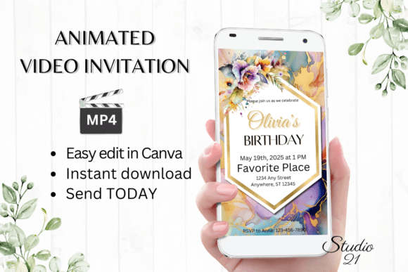 Effortless Elegance: Watercolor Flowers Birthday Invitations