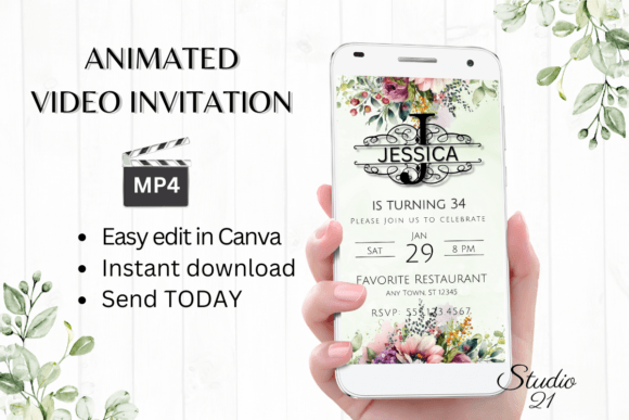 Electronic Invite (Monogram Letter J): A Modern Animated Template