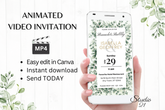 Elegant Mornings: The Classic Wedding Brunch Invite W9400