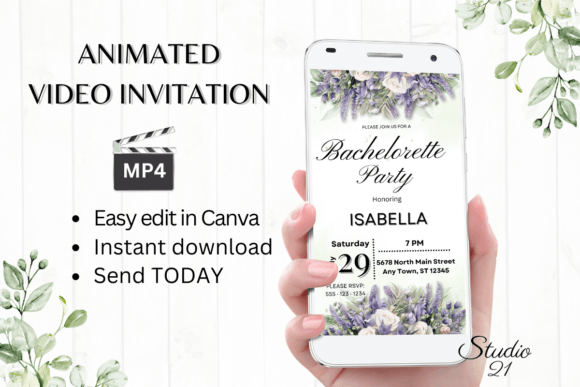 Instant Celebration: The W6418 Digital Bachelorette Invite