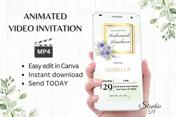 Purple Bridesmaid Luncheon W4512BL: A Modern Script for Elegant Events