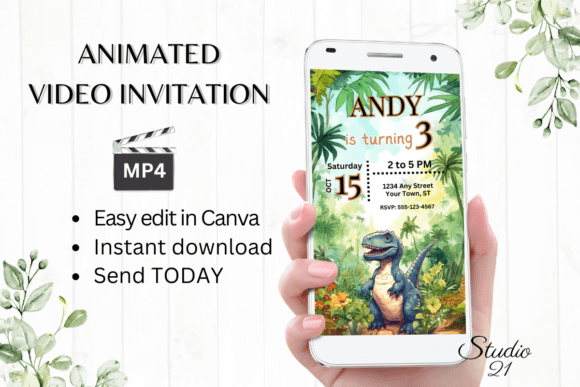 Roar Into the Party: Digital Dinosaur Birthday Invites