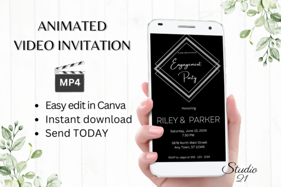 Silver Engagement Party Invite W1933: A Modern Digital Solution