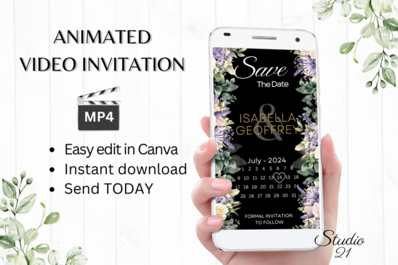 Stunning Digital Save the Date W2415B: Your Animated Invitation